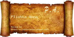 Plichta Anna névjegykártya